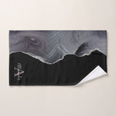 黒紫モノグラモダンムエレガント バスタオルセット (ハンドタオル)