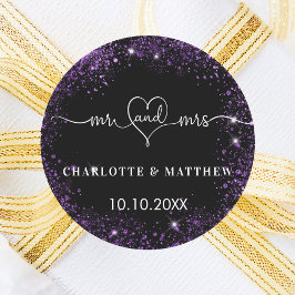 黒紫色のミセス・ハート結婚ズ ラウンドシール