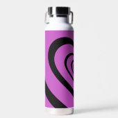 黒紫色の催眠ハートラブパターン ウォーターボトル (正面)