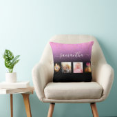 黒紫色の写真コラージモノグラム クッション (椅子)