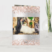 黒紫色の写真結婚のサンキューカード カード (裏面)