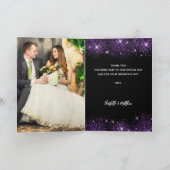 黒紫色の写真結婚のサンキューカード カード (内部)