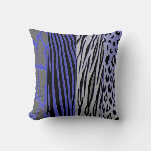 黒紫色の動物プリント枕 クッション (正面)