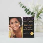 黒紫色の卒業パーティー日付カードを保存 (スタンド正面)