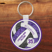 黒紫色の学校チームは女子バレーボールをカラーにする キーホルダー (正面)