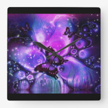 黒紫色の蝶の時計