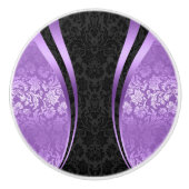 黒紫色フローラダメスセラミックノブ セラミックノブ (正面)