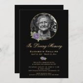 黒紫金ゴールドフローラ写真追悼会 招待状 (正面/裏面)