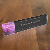 黒紫金ゴールド抽象芸術アルコールインク デスクネームプレート (側面)