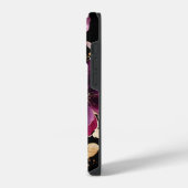 黒紫金フラワーモチーフ iPhoneケース (左側面)