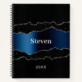黒紺銀瑪瑙の地帯名 ノートブック (正面)