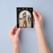 黒結エレガントビクトリアン婚で日付を保存 チラシ (手)