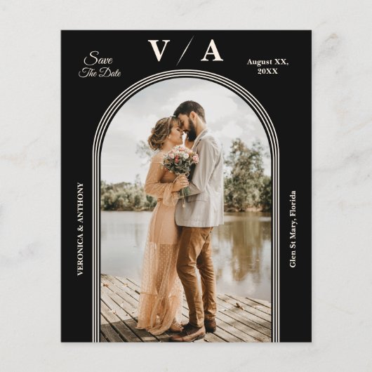 黒結エレガントビクトリアン婚で日付を保存 チラシ (正面)