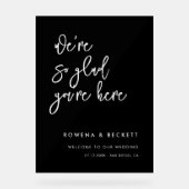 黒結婚コンテンポラリーはあなたはここで アクリルサイン (正面)