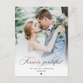 黒結婚書感謝してい写真 ポストカード (正面)