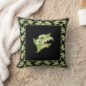 黒絵を描の谷のハンドリリー クッション (ブランケット)