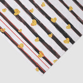 黒絵を描ストライプハートと金ゴールド 薄葉紙 (詳細)