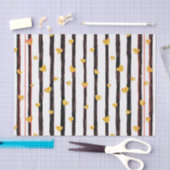 黒絵を描ストライプハートと金ゴールド 薄葉紙 (クラフト)