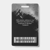 黒絵を描粒社員の写真、バーコード、名前 バッジ (裏面)