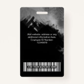 黒絵を描粒社員の写真、バーコード、名前 バッジ (裏面)