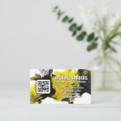 黒絵を描黄 | QRコード 名刺 (スタンド正面)