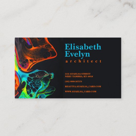 黒絵を描6ly7に渦巻くネオン 名刺 (裏面)