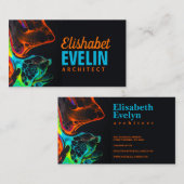 黒絵を描6ly7に渦巻くネオン 名刺 (正面/裏面)