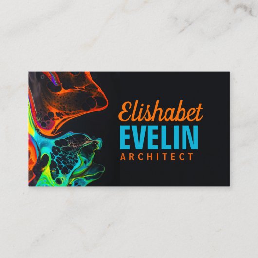 黒絵を描6ly7に渦巻くネオン 名刺 (正面)