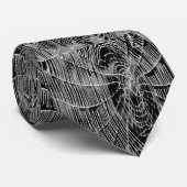 黒絵画色の灰色の白いクモの巣 ネクタイ (ロール)