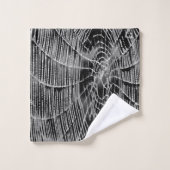黒絵画色の灰色の白いクモの巣 バスタオルセット (ウォッシュタオル)