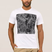 黒絵画色の灰色の白いクモの巣 Tシャツ (正面)