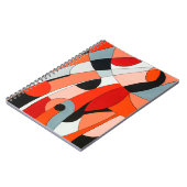 黒絵画色、白い曲がった抽象芸術 ノートブック (左側)