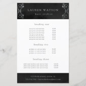 黒絹の銀の繁栄サービスと価格フライヤー (正面)