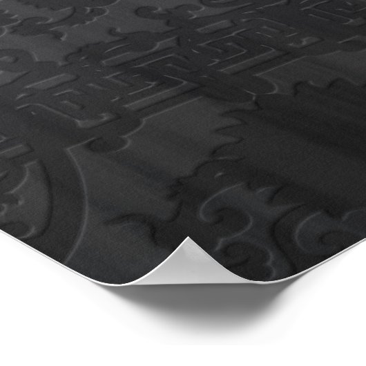 黒絹中国のに黄金のドラゴンファカンロン ポスター (角)