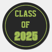 黒緑の学級年 ラウンドシール (正面)