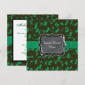 黒緑の色に彩られたアイルランドの結婚式 招待状 (正面/裏面)
