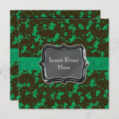 黒緑の アイルランドの結婚式のパーティー 招待状 (正面/裏面)