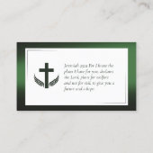 黒緑エレガント教会の牧師の司祭 名刺 (裏面)