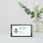 黒緑エレガント教会の牧師の司祭 名刺 (スタンド正面)