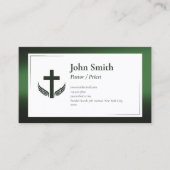 黒緑エレガント教会の牧師の司祭 名刺 (正面)