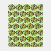 黒緑地中海の混合オリーブギリシャ料理 フリースブランケット (正面)