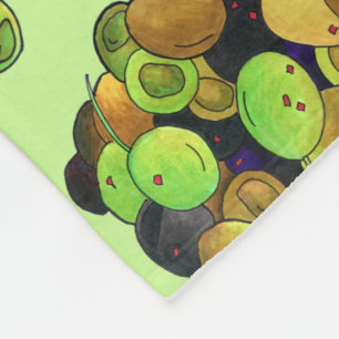 黒緑地中海の混合オリーブギリシャ料理 フリースブランケット