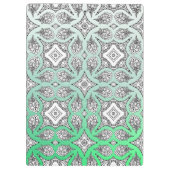 黒緑曼荼羅禅パーソナライズされた クリップボード (裏面)