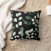 黒緑植物用プリント枕 クッション (ブランケット)