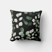 黒緑植物用プリント枕 クッション (正面)