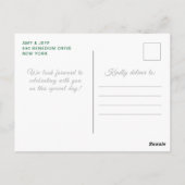 黒緑色の髪のプリンセス、スウィート・シックスティーン ポストカード (裏面)