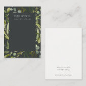 黒緑葉リース枠ネックレスディスプレイ 名刺 (正面/裏面)
