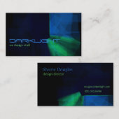 黒緑青く抽象的な最小主義のデザイン 名刺 (正面/裏面)