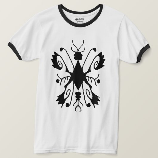 黒線と白線のクラフトシンボル Tシャツ (デザイン正面)