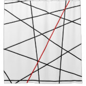 黒線と赤線 シャワーカーテン (正面)